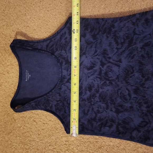 Athleta Scoop Tank Texture Frosted Floral Black/Blue Size Extra Small XS - Picture 5 of 8